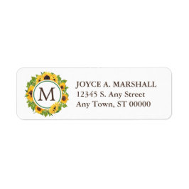 Etikett für die Rücksendeadresse des Monogramms de