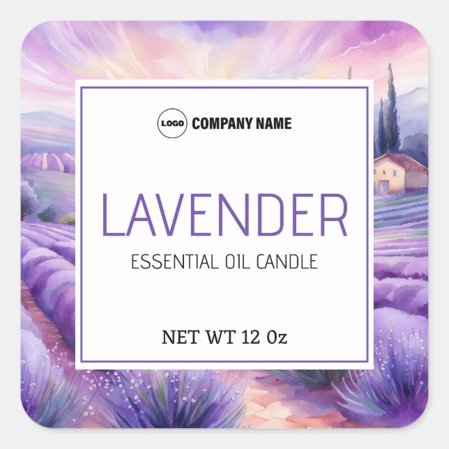 Etikett für die Scent-Kerze Quadratischer Aufkleber (Vorderseite)