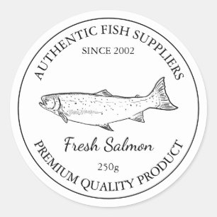 Etikett für die Verpackung von frischem Lachs Runder Aufkleber