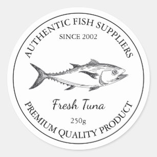 Etikett für die Verpackung von frischem Thunfisch Runder Aufkleber