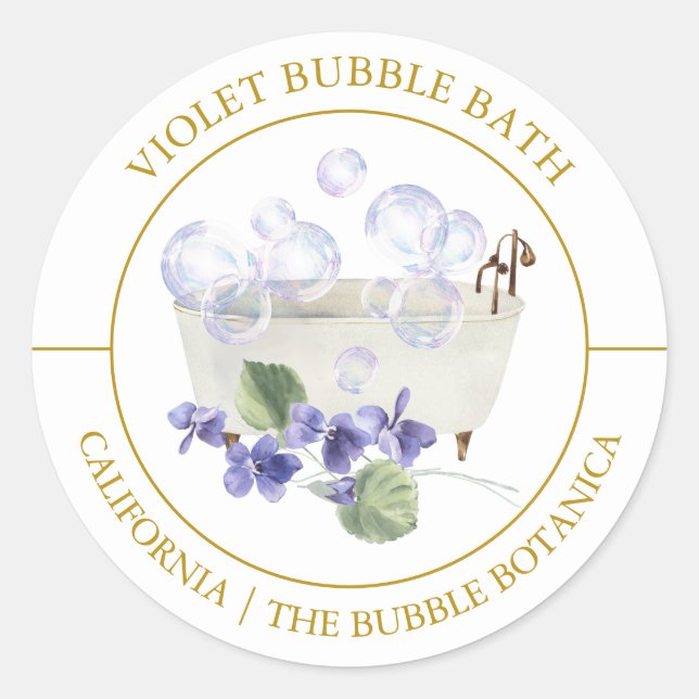 Etikett für die Violettblase Runder Aufkleber (Vorderseite)