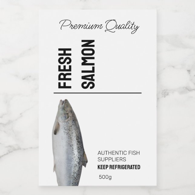 Etikett für frisches Lachs (Einzelnes Label)