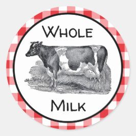 Etikett für ganze Milch Runder Aufkleber