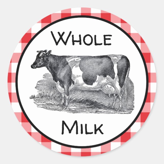 Etikett für ganze Milch Runder Aufkleber (Vorderseite)