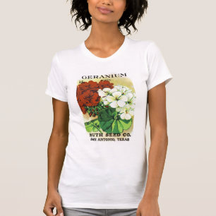 Etikett für Geranien-Samenpaket T-Shirt