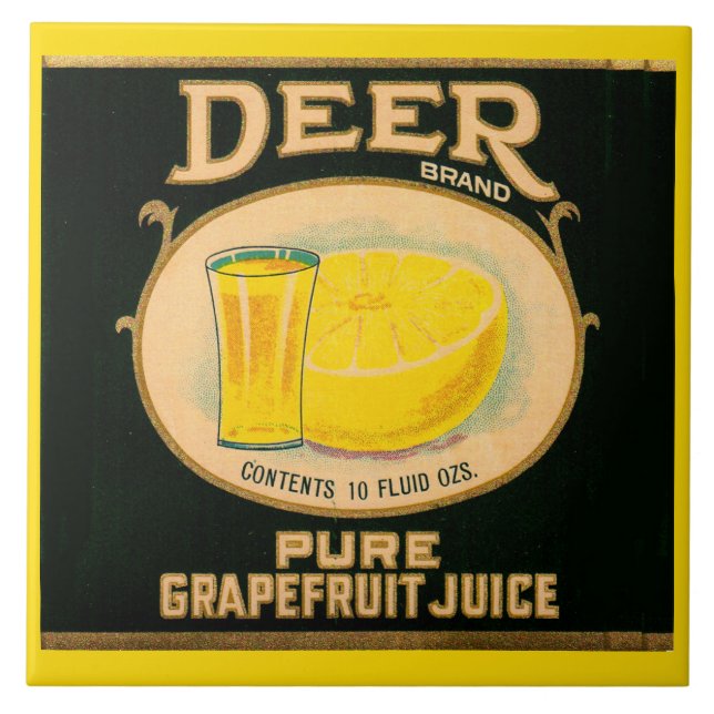 Etikett für Grapefruitsaft der 1930er Jahre Fliese (Vorderseite)