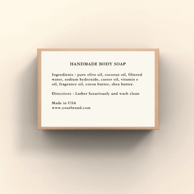 Etikett für handgefertigte Seifenzutaten (Von Creator hochgeladen)