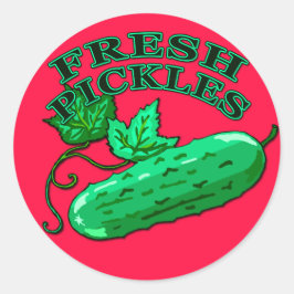Etikett für hausgemachte Pickles, frisch Runder Aufkleber
