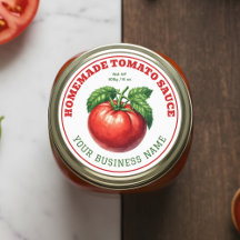 Etikett für hausgemachte Tomatensauce in Dosen