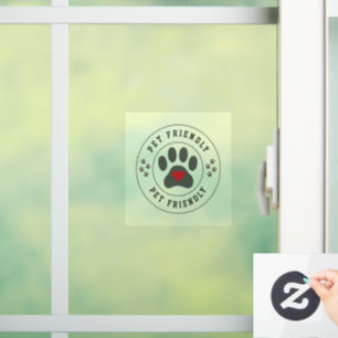 Etikett für Haustiere mit Herzklopfen Fensteraufkleber
