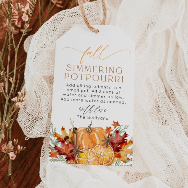 Etikett für Herbst-Simmering-Potpourri-Geschenk Geschenkanhänger (Von Creator hochgeladen)