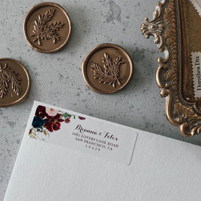 Etikett für Illustrierte florale Rücksendeadresse  (Von Creator hochgeladen)