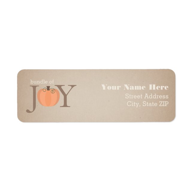 Etikett für Joy Pumpkin Baby-Dusche (Vorne)