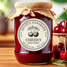 Etikett für Kirsch-Chutney-Glas für Ihre hausgemac