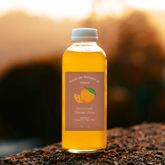 Etikett für Kraft- und Rustikal-Orangensaft (Kraft & Rustic Orange Juice Bottle Label Sticker)