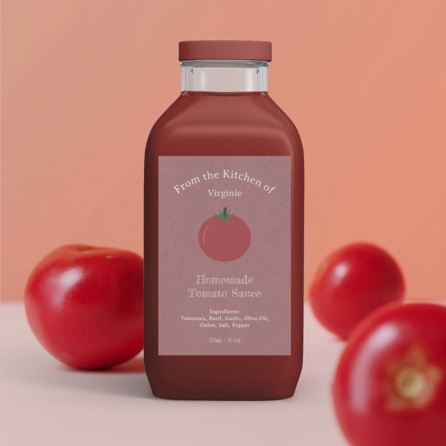 Etikett für Kraft- und Rustikale Tomatensauce (Kraft & Rustic Tomato Sauce Bottle Label Sticker)