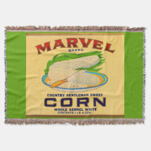 Etikett für Marvel-Dosen aus Mais aus den 1930ern Decke