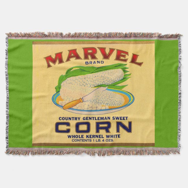 Etikett für Marvel-Dosen aus Mais aus den 1930ern Decke (Vorderseite)