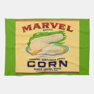 Etikett für Marvel-Dosen aus Mais aus den 1930ern Handtuch