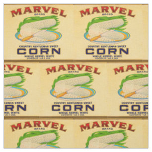 Etikett für Marvel-Dosen aus Mais aus den 1930ern Stoff