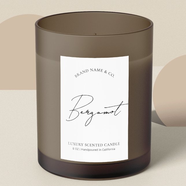 Etikett für Minimalistische Produktverpackung (Handmade products packaging design in black and white, simple layout and stylish handwritten font)