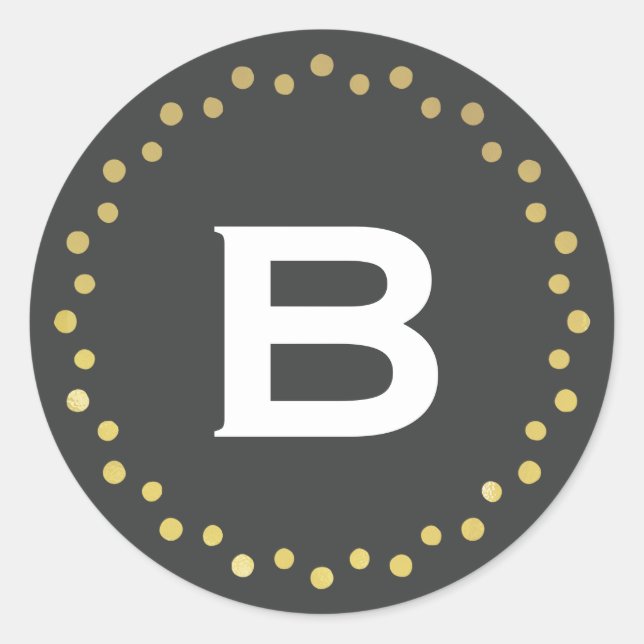 Etikett für moderne Circle Docker für Monogram / G Runder Aufkleber (Vorderseite)