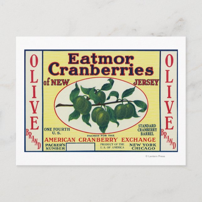 Etikett für Olive Eatmor Cranberries Postkarte (Vorderseite)