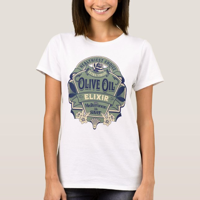 Etikett für Olivenölliebhaber Vintag T-Shirt (Vorderseite)