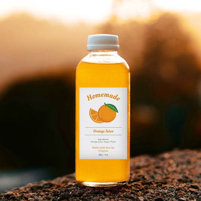 Etikett für Orangensaft (Orange Juice Bottle Label Sticker)