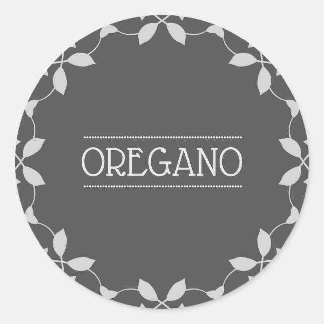 Etikett für Oregano-Spice-Jar Runder Aufkleber (Vorderseite)