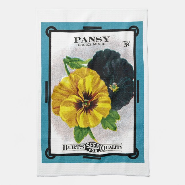 Etikett für Pansy-Saatgut Geschirrtuch (Vertikal)