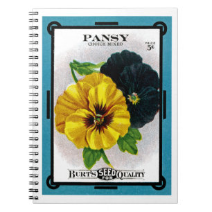 Etikett für Pansy-Saatgut Notizblock