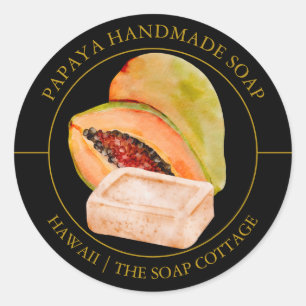 Etikett für Papaya-Seife Runder Aufkleber