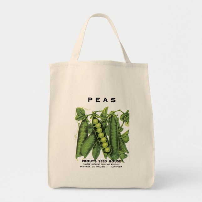 Etikett für Peas-Saatgut Tragetasche (Vorne)