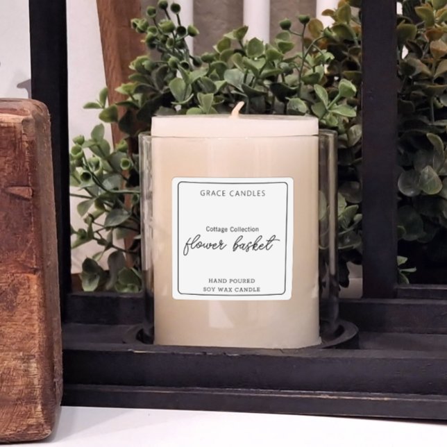 Etikett für personalisierte Produktkerze Quadratischer Aufkleber (Von Creator hochgeladen)