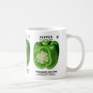 Etikett für Pfeffersamenpackung Kaffeetasse