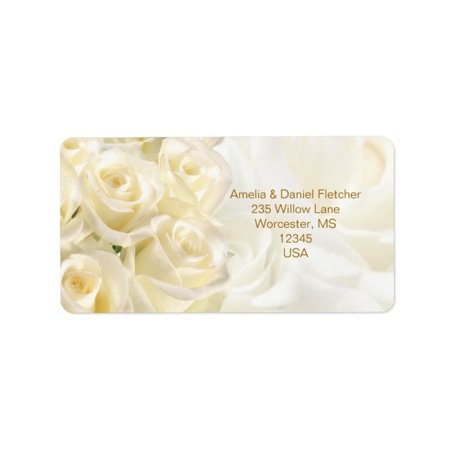 Etikett für Rose mit weißer Creme Adressaufkleber (Vorne)