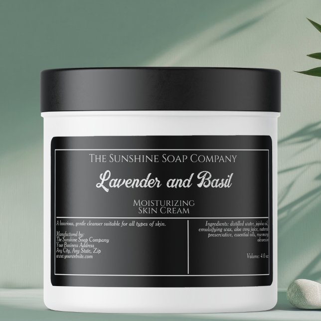 Etikett für schwarz-weiße Seife (Von Creator hochgeladen)