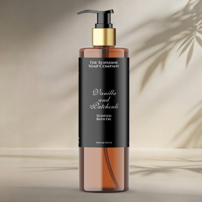 Etikett für schwarze, wasserdichte Kosmetikflasche (Von Creator hochgeladen)