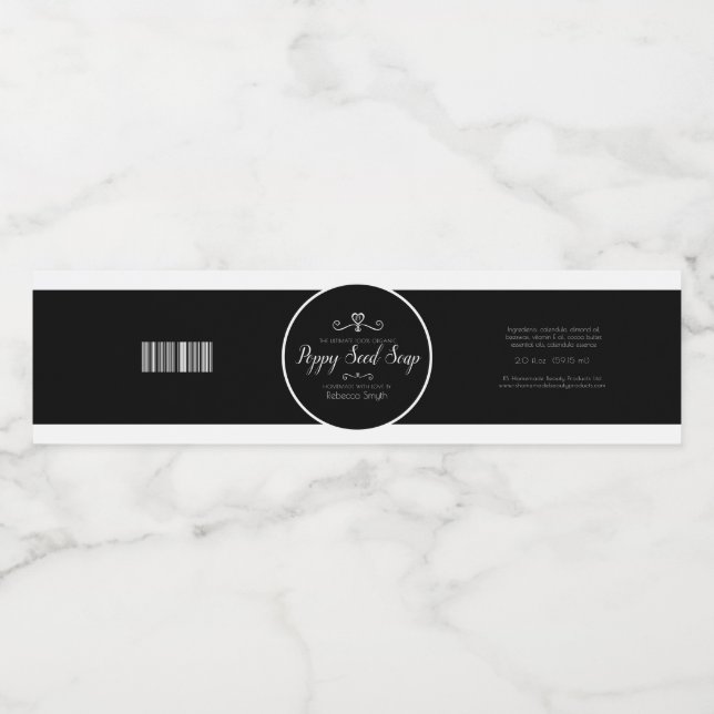 Etikett für Schwarzweiß-Seifen (Einzelnes Label)