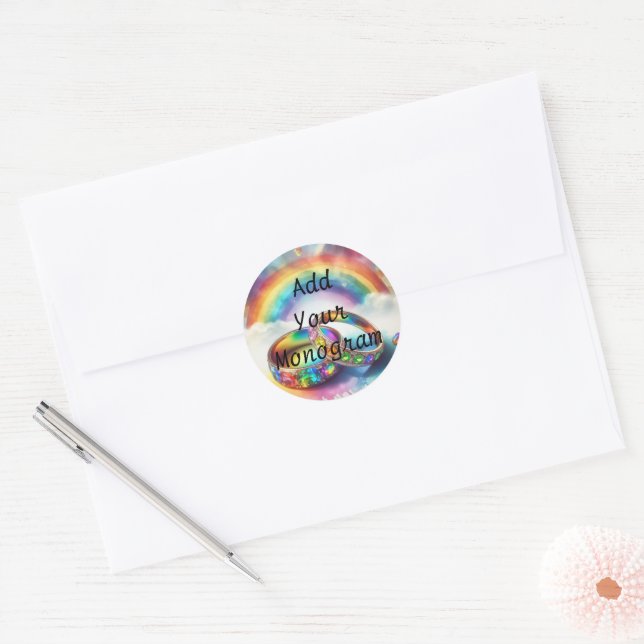 Etikett für schwule, lesbische, LGBTQ-Rainbow-Umsc Runder Aufkleber (Umschlag)