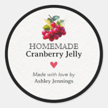 Etikett für selbstgemachte Cranberry-Jelly-Verpack