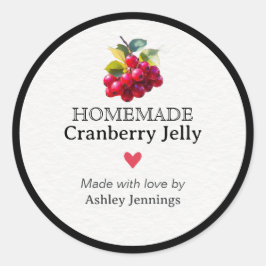 Etikett für selbstgemachte Cranberry-Jelly-Verpack Runder Aufkleber