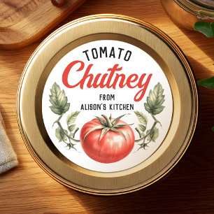 Etikett für selbstgemachte Tomaten-Chutney im Vint Runder Aufkleber