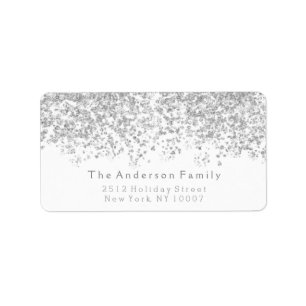 Etikett für Silver Glitzer Adressaufkleber