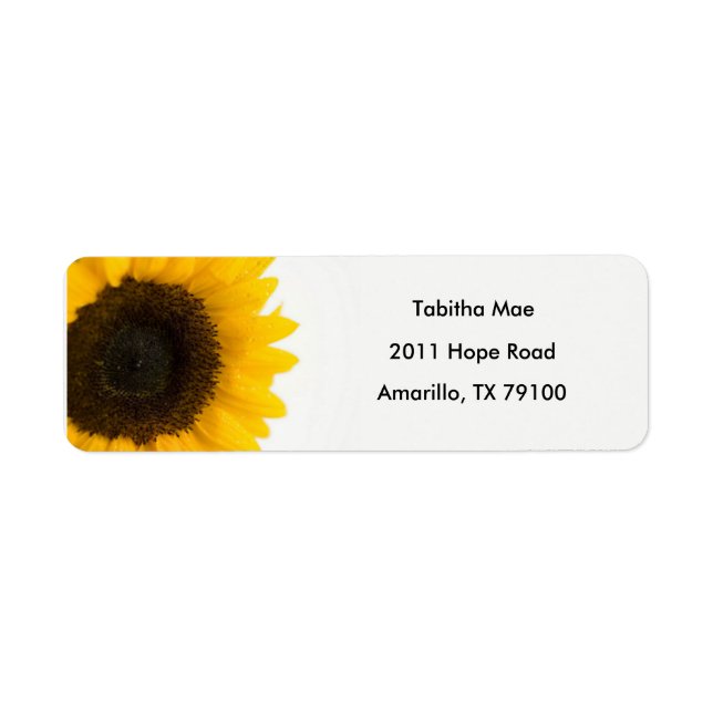 Etikett für Sonnenblumen (Vorne)