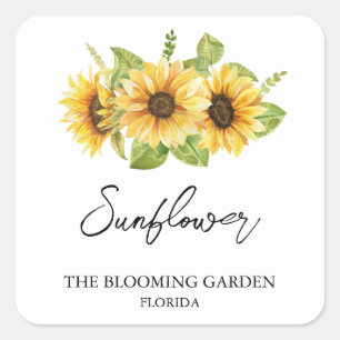 Etikett für Sonnenblumenkerne Quadratischer Aufkleber