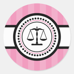 Etikett für Streifen der Justizskala (rosa) Runder Aufkleber