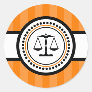 Etikett für Streifen (orange) Runder Aufkleber