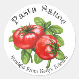 Etikett für Tomaten-Pasta-Sauce für das Heimkonser Runder Aufkleber